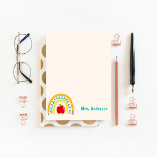 Lehrer Wertschätzung Retro Rainbow Apple Custom Notizblock
