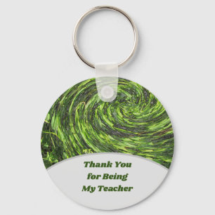 Lehrer Wertschätzung Swirl Green Spiral Vielen Dan Schlüsselanhänger