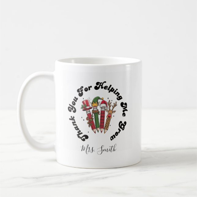 Lehrer Wertschätzung Weihnachten - Festliche Bleis Kaffeetasse (Links)