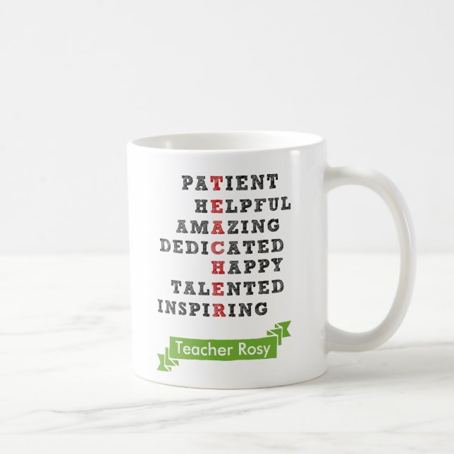 Lehrer Wertschätzungen Tasse Personalisiert mit Na (Rechts)