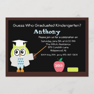 Lehrer Wise Owl Kids Abschluss Einladung