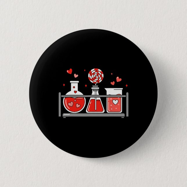 Lehrer Wissenschaft Valentinstag Labor Medizinisch Button (Vorderseite)