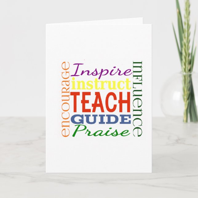 Lehrer Word Picture Teachers School Kids Karte (Vorderseite)