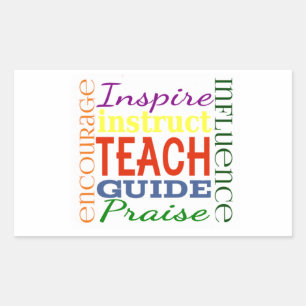 Lehrer Word Picture Teachers School Kids Rechteckiger Aufkleber