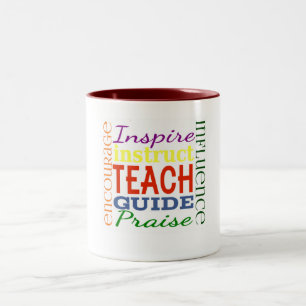 Lehrer-Wort-Bild-Lehrer-Schulkinder Zweifarbige Tasse