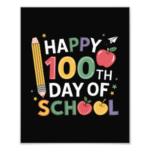 Lehrer zum 100. Schultag Glücklicher 100. Tag Fotodruck