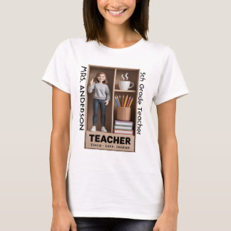Lehreraktion Abbildung AI 3D-Modell für gegossene T-Shirt