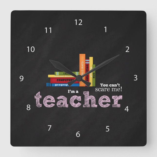Lehrerangebot Quadratische Wanduhr (Vorderseite)