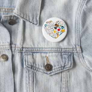 Lehrerassistent Professor Tool Heart Button