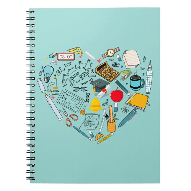 Lehrerassistent Professor Tool Heart Notizblock (Vorderseite)