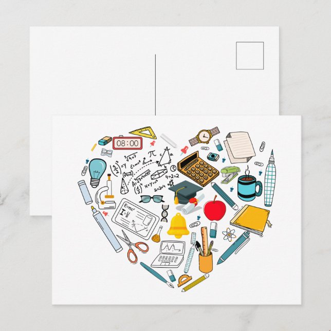 Lehrerassistent Professor Tool Heart Postkarte (Vorne/Hinten)