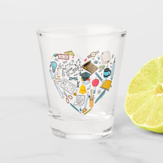 Lehrerassistent Professor Tool Heart Schnapsglas (Vorderseite)