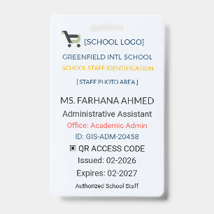 Lehrerausweis Assistenten-ID – Schulpersonal Ausweis