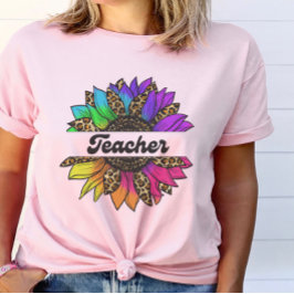 Lehrerberuf Regenbogenblume T-Shirt