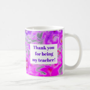 Lehrerbeste Würdigung Lila Rosa Tie-Dye Danke Kaffeetasse