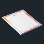 Lehrerbewertung Personalisiert School Notizblock<br><div class="desc">Dieses To do listet Notizblock-Design mit einer wunderschönen handbemalten abstrakten Kunst auf,  die Sie mit Ihrem Namen personalisieren und für jede Gelegenheit oder jedes Geschäft nutzen können. In meinem Zazzle-Shop ByEunMee sind weitere personalisierte Schreibwaren erhältlich.</div>