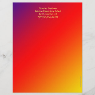 Lehrerbewertungsstation, Vivid Rainbow Briefbogen