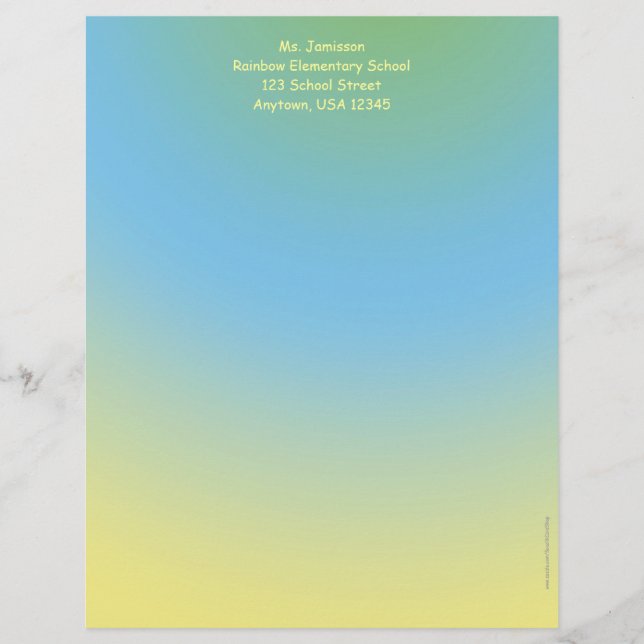 Lehrerbewertungsstelligkeit, blau und gelb  briefbogen (Vorderseite)