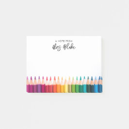 Lehrerbewertungsstitel Rainbow Pencils Post-it Klebezettel