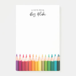 Lehrerbewertungsstitel Rainbow Pencils Post-it Klebezettel