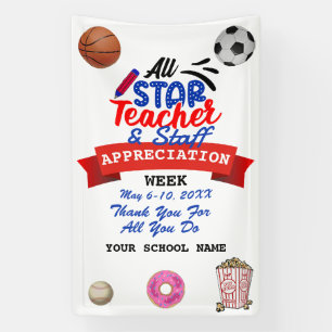 Lehrerbewertungswoche Alle Star School Name Banner
