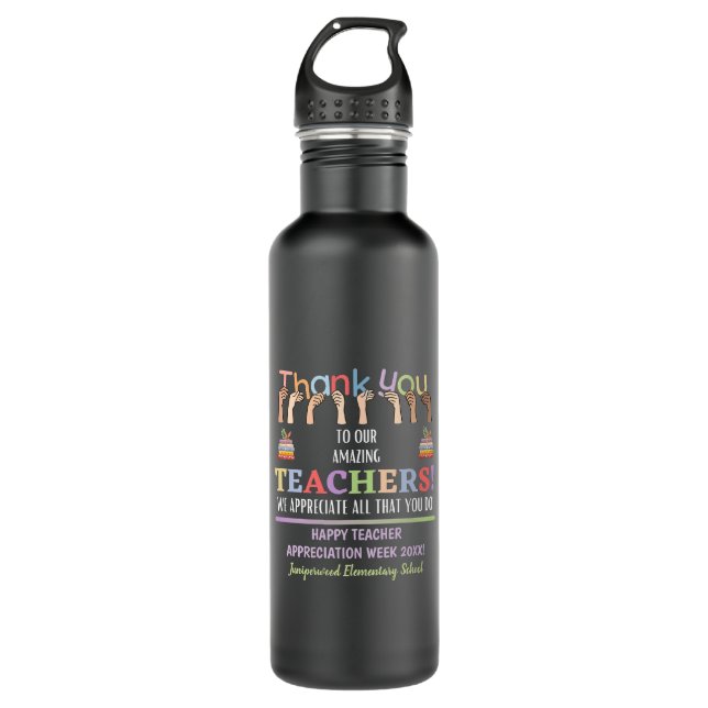 Lehrerbewertungswoche Edelstahlflasche (Vorderseite)