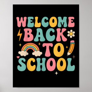 Lehrerdank Jungen Mädchen Retro Willkommen zurück Poster