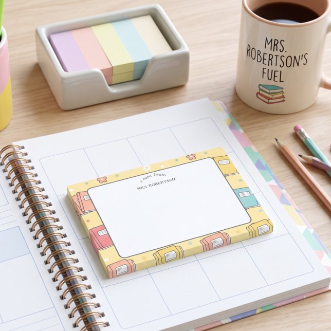 Lehrerdankesch-Buchmuster Post-it Klebezettel (Von Creator hochgeladen)