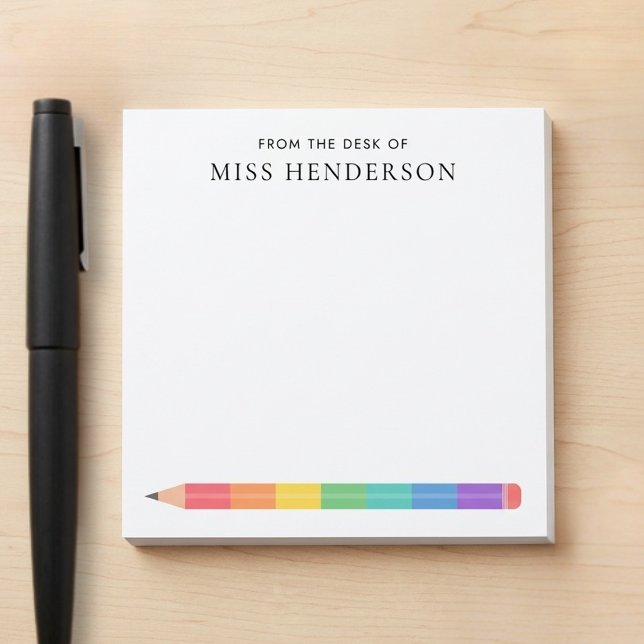 Lehrerdankesch-Regenbogen-Bleistift individuell Post-it Klebezettel (Von Creator hochgeladen)