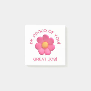 Lehrerermutigung, rosa Blume süß Mädchenhaft Post-it Klebezettel