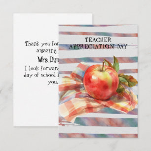 Lehrererwähnungs-Tag Apfel Kariert Napkin