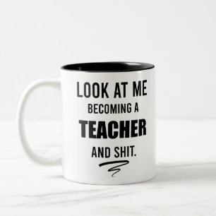 Lehrerexamen-Geschenk Lustiges Lehrergeschenk T-Sh Zweifarbige Tasse