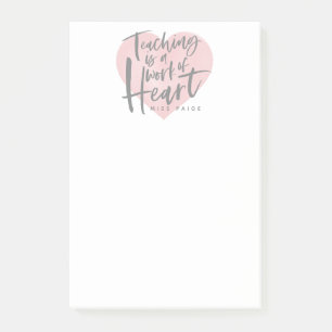 Lehrergeschenk-Aquarellherz Post-it Klebezettel