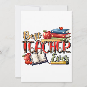 Lehrergeschenk   Bester Lehrer überhaupt Einladung