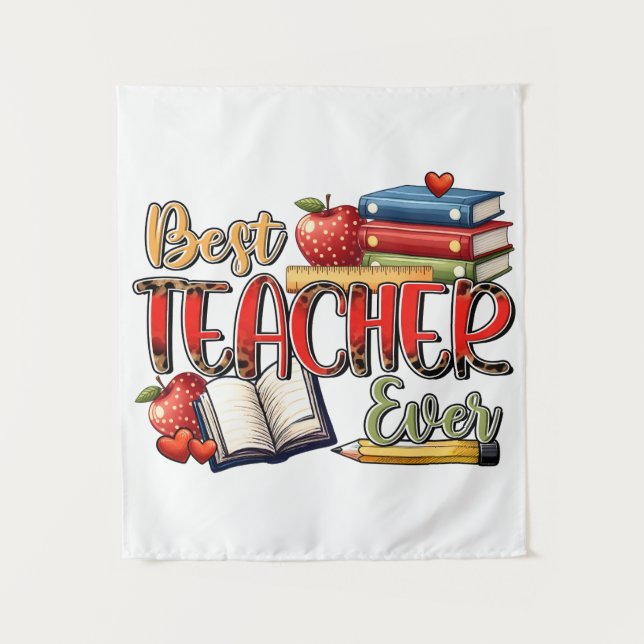 Lehrergeschenk | Bester Lehrer überhaupt Wandteppich (Vorderseite)