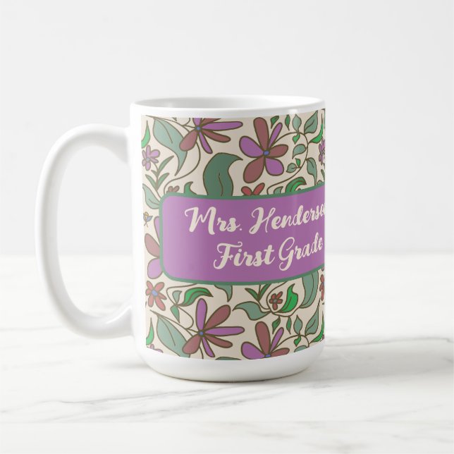 Lehrergeschenk Cottage Garden Blumenmuster Kaffeetasse (Links)