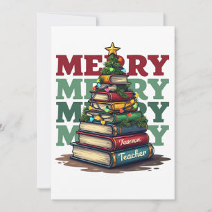 Lehrergeschenk Frohe Weihnachten Lehrer Bücher Einladung