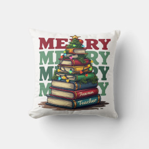 Lehrergeschenk Frohe Weihnachten Lehrer Bücher Kissen