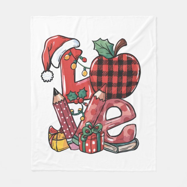 Lehrergeschenk | Frohe Weihnachten Liebe Fleecedecke (Vorderseite)