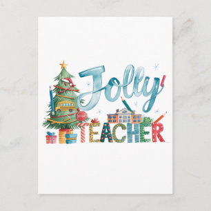 Lehrergeschenk Frohe Weihnachten Lustiger Lehrer Postkarte