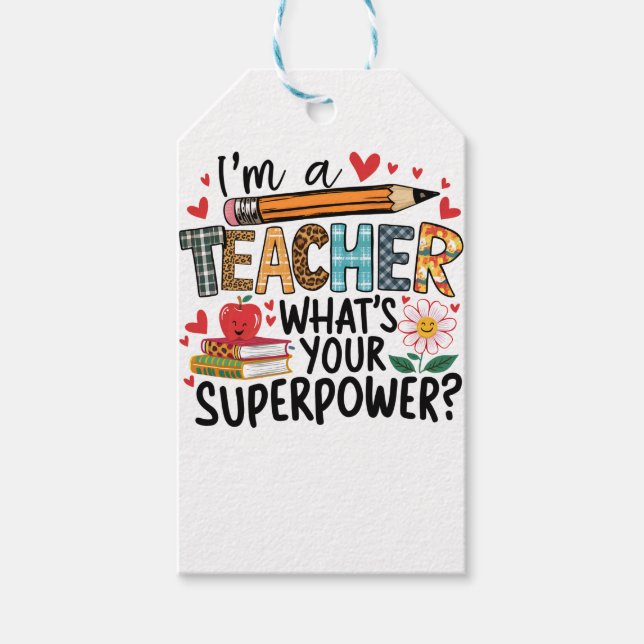 Lehrergeschenk | Ich bin ein Lehrer Geschenkanhänger (Vorderseite)