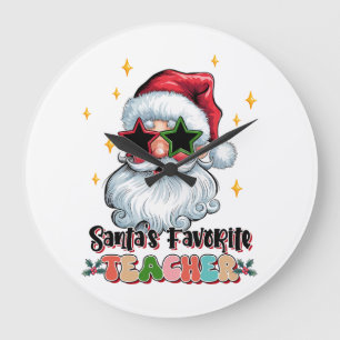 Lehrergeschenk Santas Lieblingslehrer Große Wanduhr