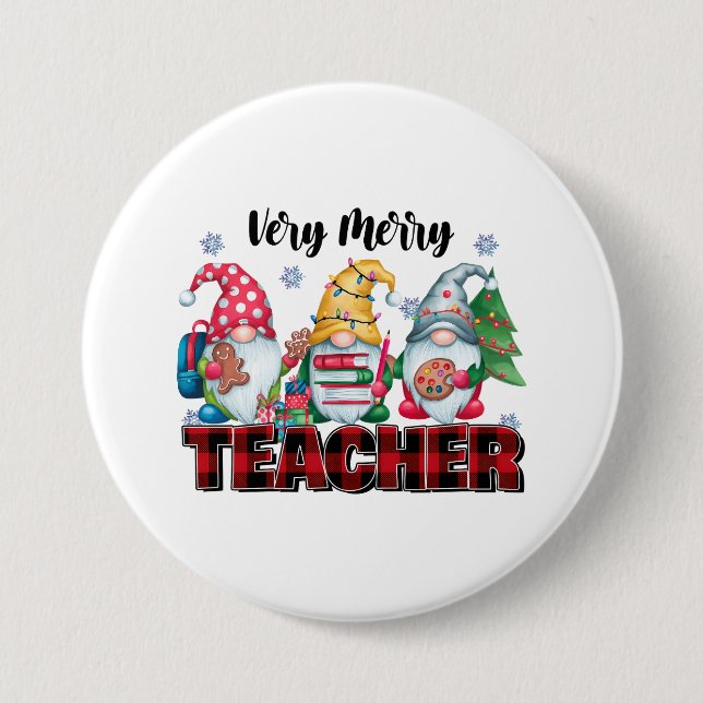 Lehrergeschenk | Sehr fröhlicher Lehrer Button (Vorderseite)