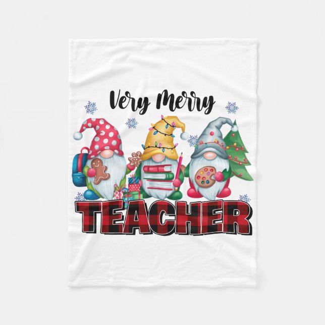 Lehrergeschenk | Sehr fröhlicher Lehrer Fleecedecke (Vorderseite)