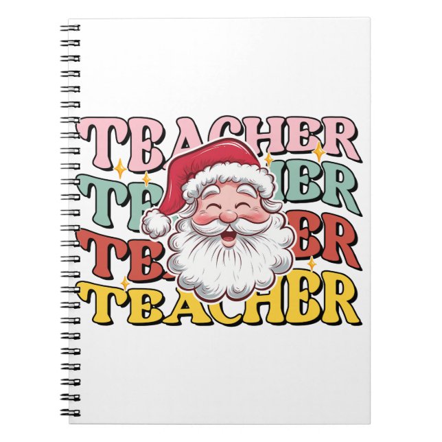Lehrergeschenk | Weihnachtsmann-Lehrer Notizblock (Vorderseite)