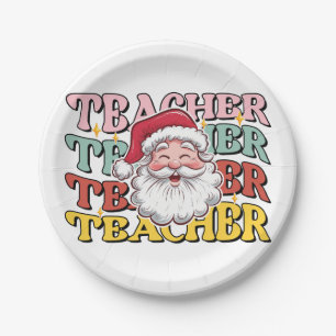 Lehrergeschenk   Weihnachtsmann-Lehrer Pappteller
