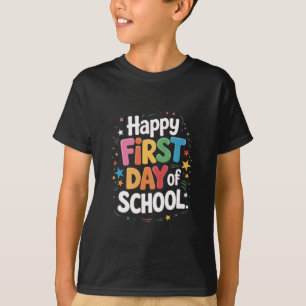 Lehrergeschenk zum ersten Schultag glücklich  T-Shirt
