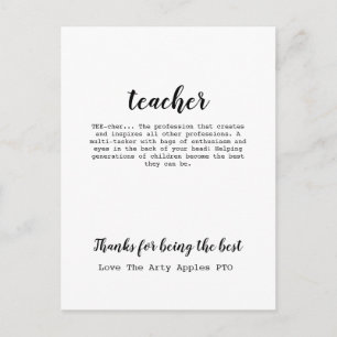 Lehrergeschenk zur Wertschätzung Postkarte