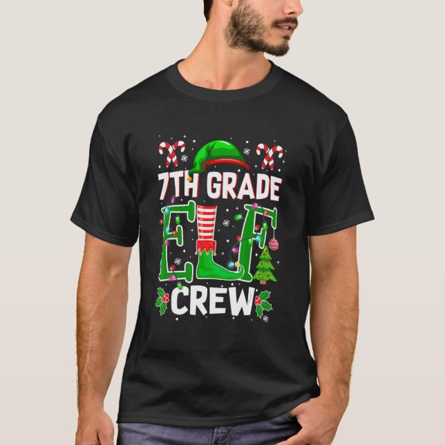 Lehrerin 7. Klasse Elf Crew Matching Group Christm T-Shirt (Vorderseite)