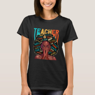 Lehrerin Afro Melanin Queen beten T-Shirt